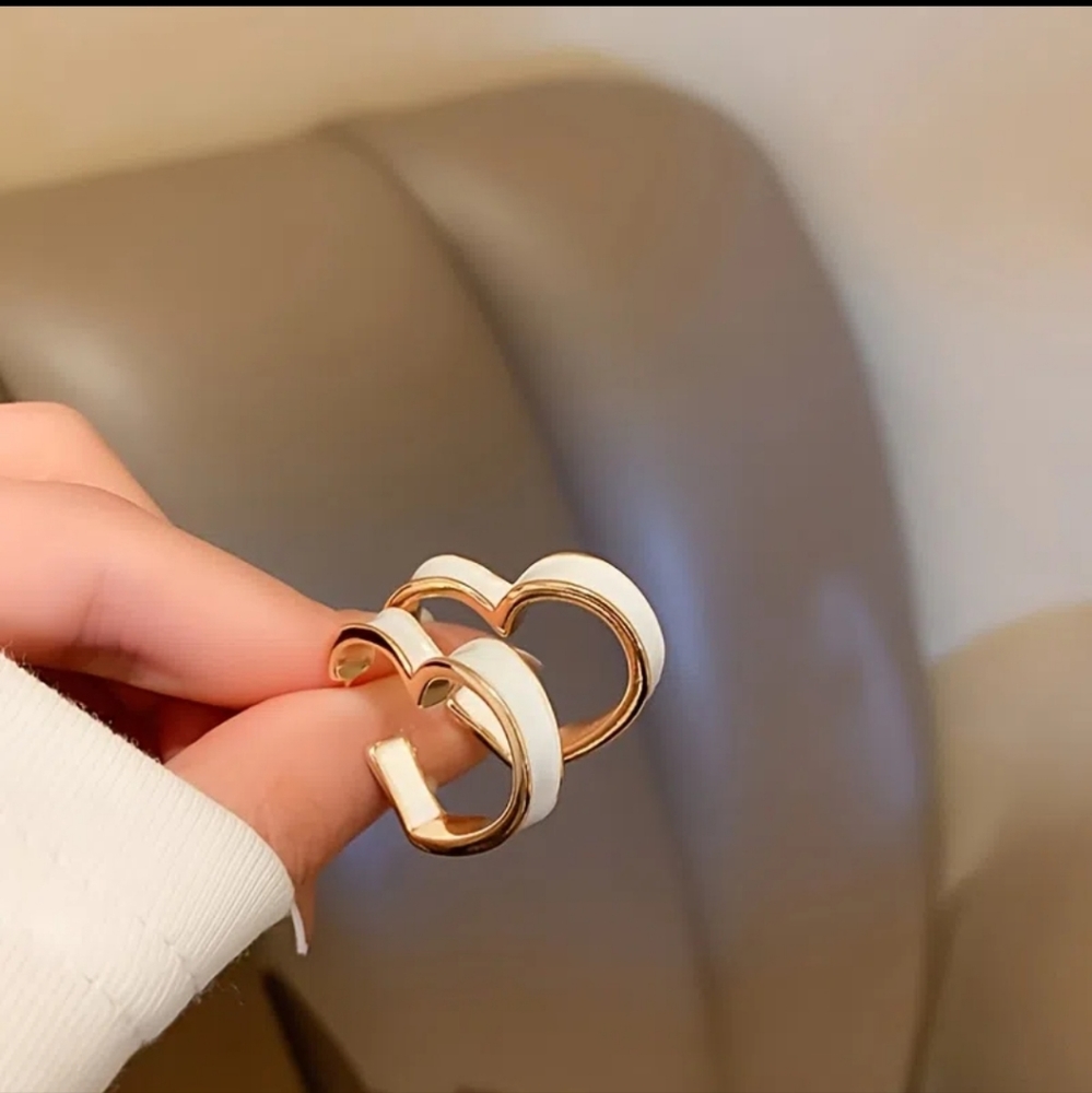 Zircon Oil Heart Shape Earrings